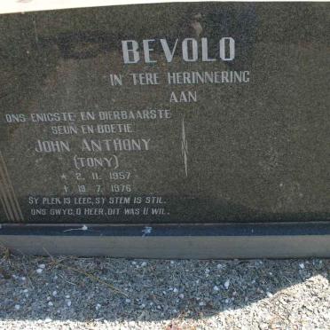 BEVOLO John Anthony 1957-1976