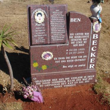 BECKER Ben 1955-2004 &amp; Martie 1948-2012