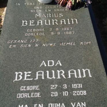 BEAURAIN Marius 1967-1987  :: BEAURAIN Ada 1931-2008