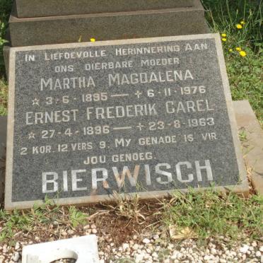 BIERWISCH Ernest Frederik Carel 1896-1963 &amp; Martha Magdalena 1895-1976
