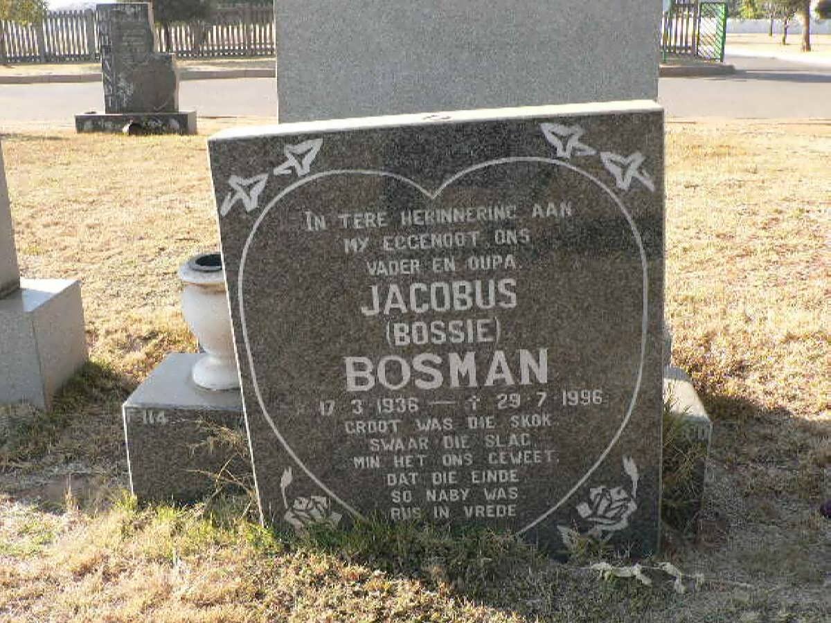 BOSMAN Jacobus 1936-1996