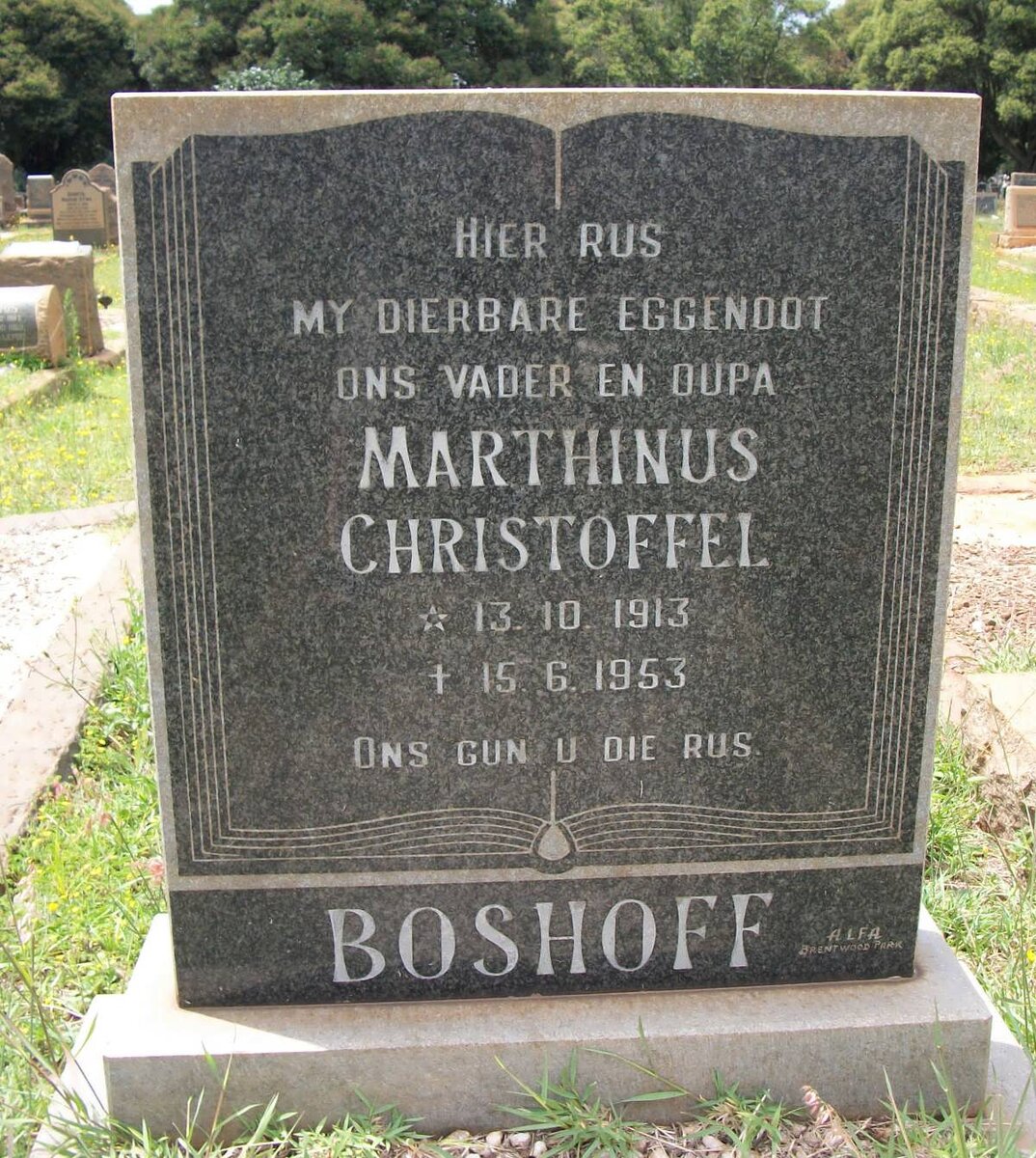 BOSHOFF Marthinus Christoffel 1913-1953
