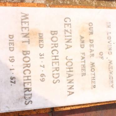 BORCHERDS Meent -1957 &amp; Gezina Johanna -1969