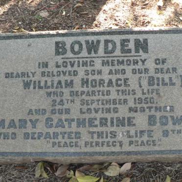 BOWDEN Mary Catherine -1956 :: BOWDEN William Horace -1950 