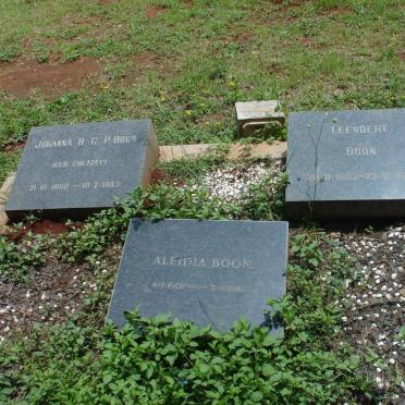 BOON Leendert 1862-1952 &amp; Johanna H.C.P. COETZEE 1868-1943 :: BOON Aleidia 1907-1985