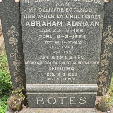 BOTES Abraham Adriaan 1891-1954 &amp; Georgina 1898-1975