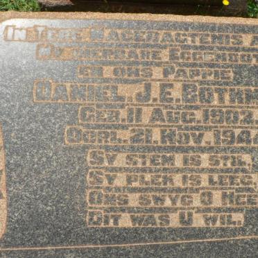 BOTHMA Daniel J.E. 1902-1944