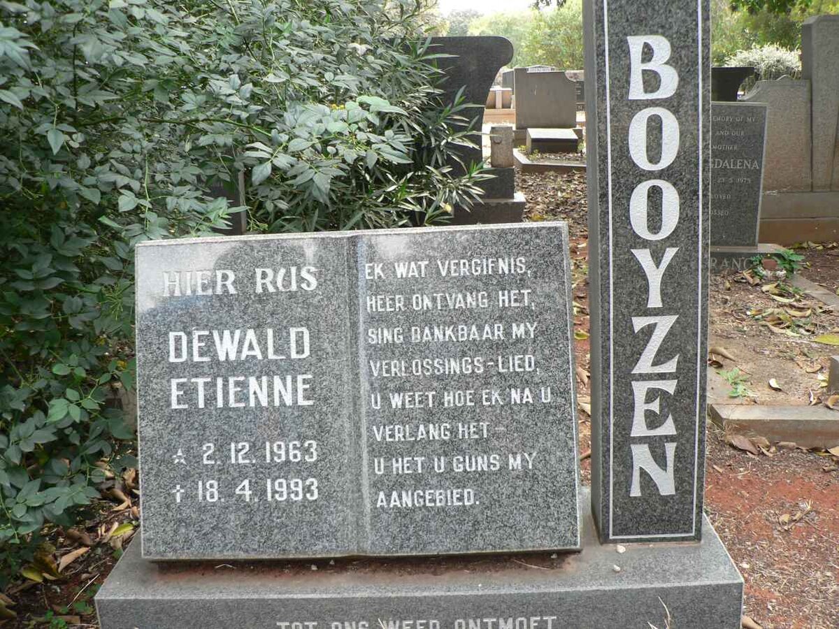 BOOYZEN Dewald Etienne 1963-1993