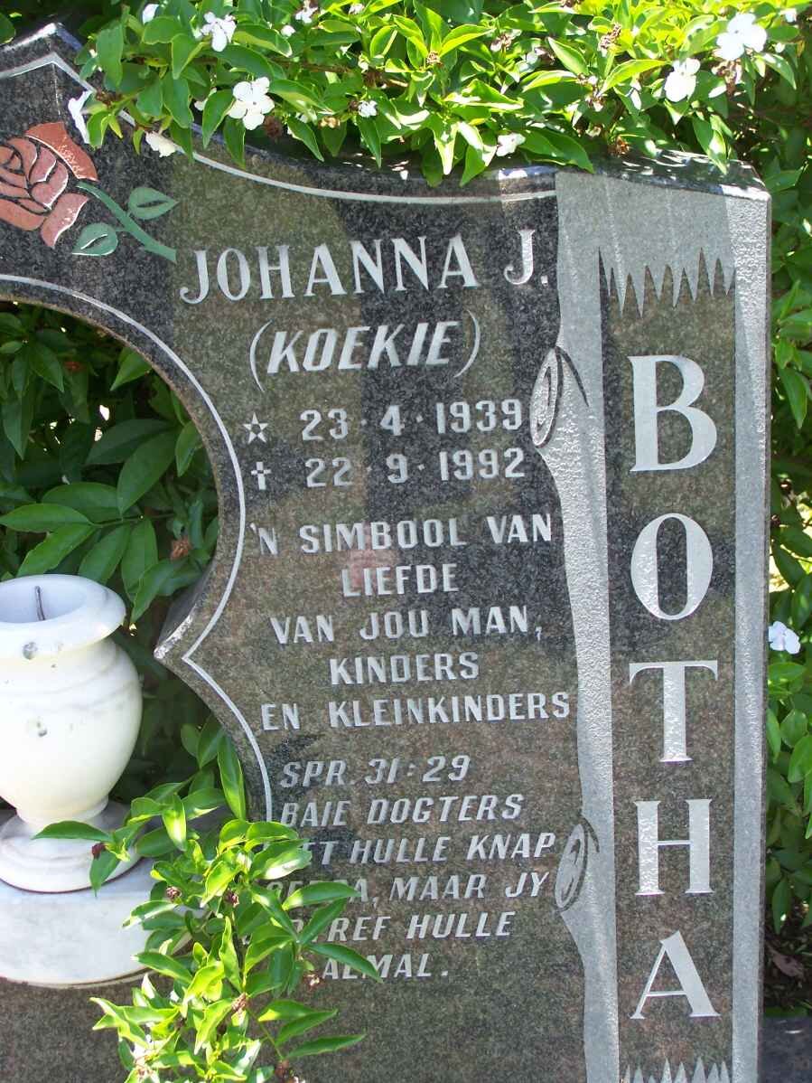 BOTHA Johanna J. 1939-1992