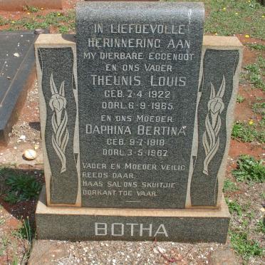 BOTHA Theunis Louis 1922-1965 &amp; Daphina Bertina 1918-1987