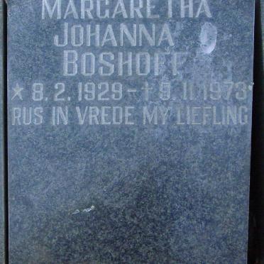 BOSHOFF Margaretha Johanna 1929-1973