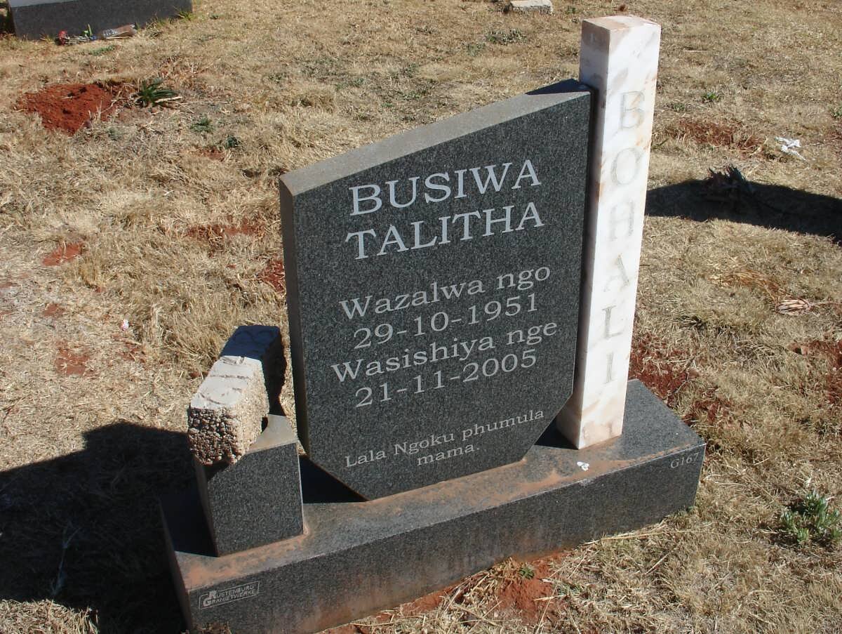 BOHALI Busiwa Talitha 1951-2005