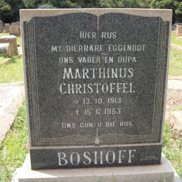 BOSHOFF Marthinus Christoffel 1913-1953