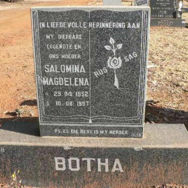 BOTHA Salomina Magdelena 1952-1997