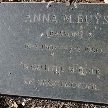 BUYS Anna M. nee BASSON 1907-1980