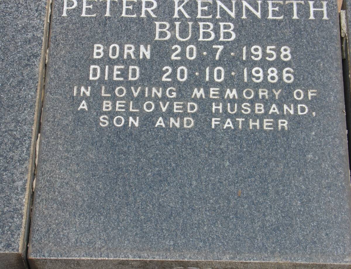 BUBB Peter Kenneth 1958-1986