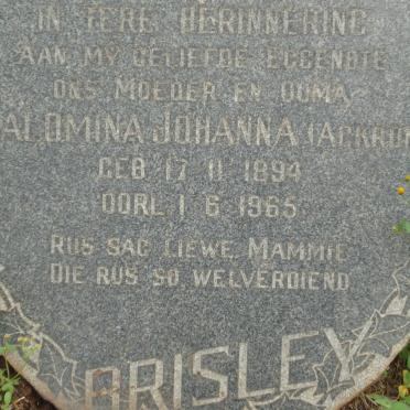 BRISLEY Salomina Johanna nee ACKROYD 1894-1965