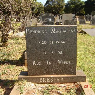 BRESLER Hendrina Magdalena 1904-1981