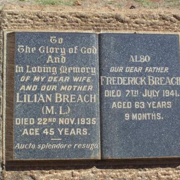 BREACH Frederick -1941 &amp; Lilian M.L. -1935