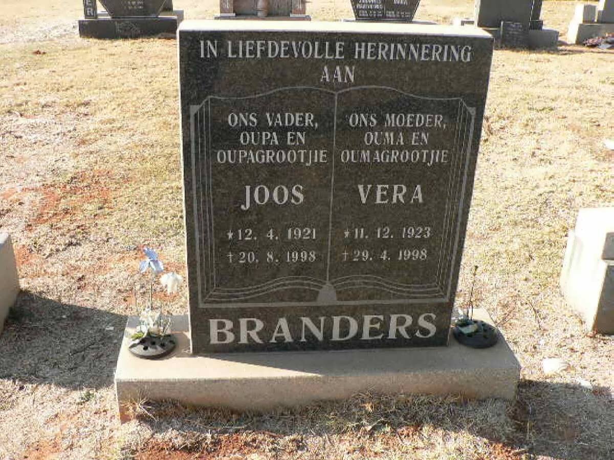 BRANDERS Joos 1921-1998 &amp; Vera 1923-1998