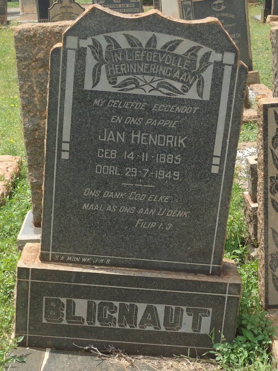 BLIGNAUT Jan Hendrik 1885-1949