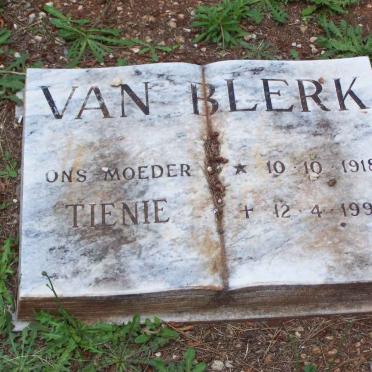 BLERK Tienie, van 1918-1990