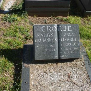 CRONJE Mathys Johannes 1910-1985 &amp; Anna Elizabeth BOSCH 1909-1986
