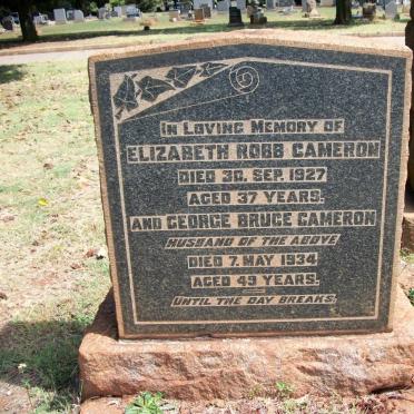 CAMERON George Bruce -1934 &amp; Elizabeth Robb -1927