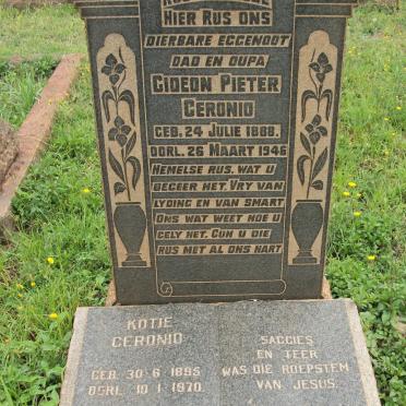 CERONIO Gideon Pieter 1888-1946 &amp; Kotie 1895-1970