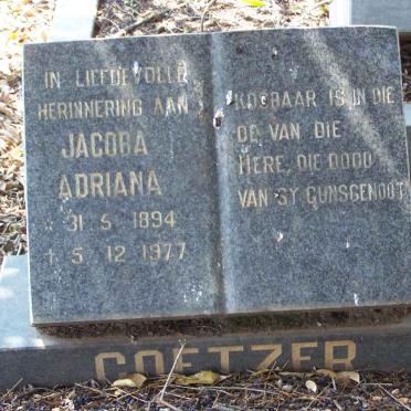COETZER Jacoba Adriana 1894-1977
