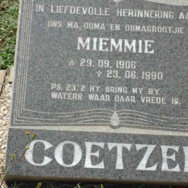COETZEE Miemmie 1906-1990