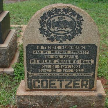 COETZER Wilhelmus Johannes 1903-1933