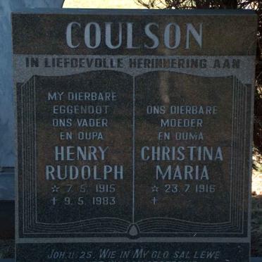 COULSON Henry Rudolph 1915-1983 &amp; Christina Maria 1916-
