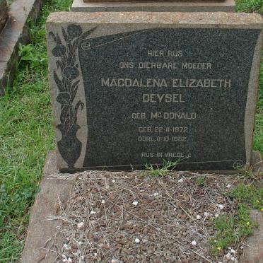DEYSEL Magdalena Elizabeth nee McDONALD 1872-1952