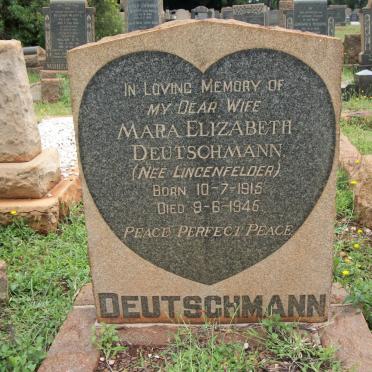 DEUTSCHMANN Mara Elizabeth nee LINGENFELDER 1915-1945