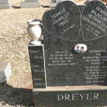 DREYER Thomas Charles Price 1945- &amp; Hendrika Wilhelmina Petronella DUVENHAGE 1948-1999
