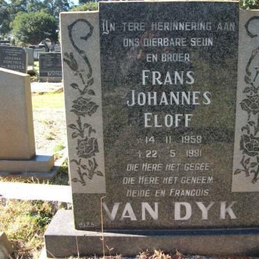 DYK Frans Johannes Eloff, van 1958-1981