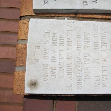 EABY Sydney William 1906-1975 &amp; Anne Katrine 1912-1988