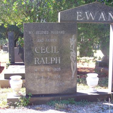 EWAN Cecil Ralph  1935-1978 :: EWAN Angela Jane 1908-1983