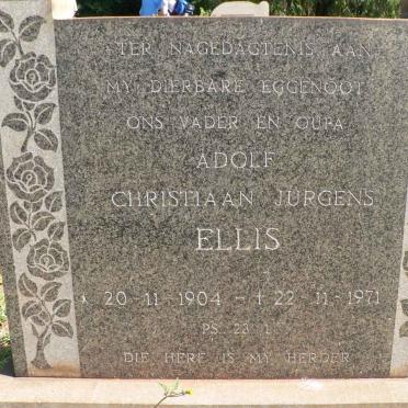 ELLIS Adolf Christiaan Jurgens 1904-1971