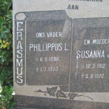 ERASMUS Phillippus L. 1898-1973 &amp; Susanna J. 1912-1972