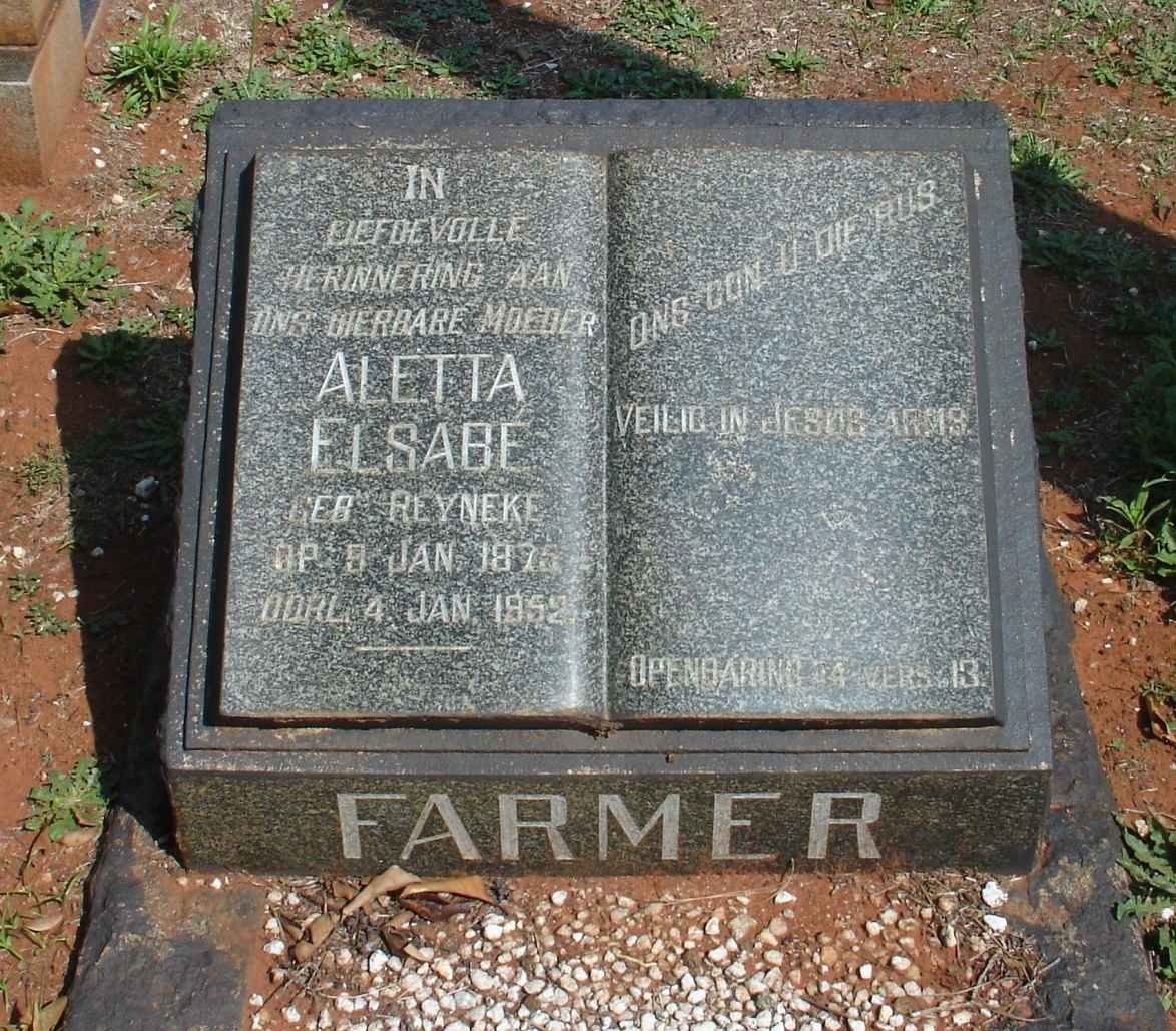 FARMER Aletta Elsabe nee REYNEKE 1875-1952