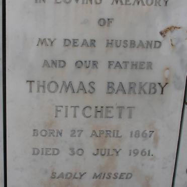 FITCHETT Thomas Barkby 1867-1961