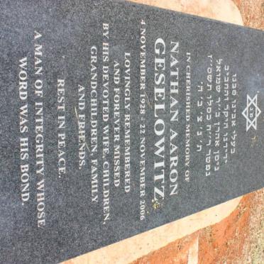 GESELOWITZ Nathan Aaron 1928-2006