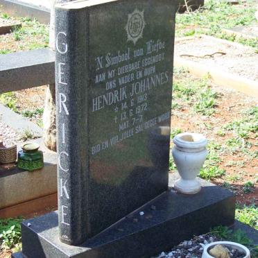 GERICKE Hendrik Johannes 1913-1972