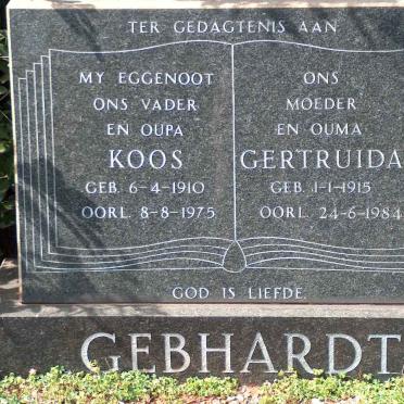 GEBHARDT Koos 1910-1975 &amp; Gertruida 1915-1984 
