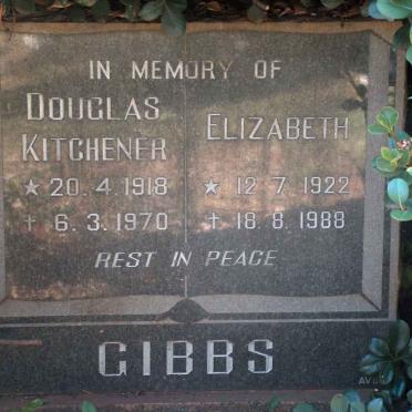 GIBBS Douglas Kitchner 1918-1970 &amp; Elizabeth 1922-1988