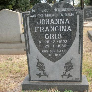 GRIB Johanna Francina 1922-1986