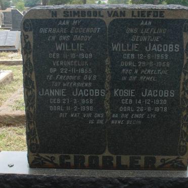 GROBLER Willie 1909-1955 :: JACOBS Kosie 1930-1978 :: Willie 1953-1959 :: Jannie 1958-1958