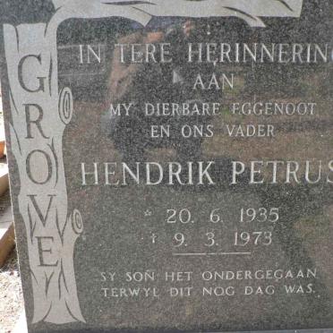 GROVE Hendrik Petrus 1935-1973